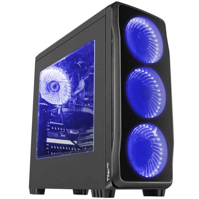 ქეისი GENESIS PC COMPONENTS/GAMING PC CASE TITAN 750 BLUE MIDITOWER ...