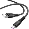 USB კაბელი HOCO X67 5A NANO SILICONE FAST CHARGING DATA CABLE FOR TYPE-C BLACKiMart.ge