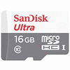 მეხსიერების ბარათი (ჩიპი) SANDISK 16GB ULTRA MICROSD/HC UHS-I CARD 80MB/S CLASS 10 SDSQUNS-016G-GN3MN iMart.ge