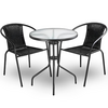 ეზოს მაგიდა და 2 სკამი 1TC-BLACK (60X60 სმ)iMart.ge