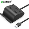 USB ჰაბი+ბარათის წამკითხველი UGREEN US156 (30984) USB Hub + Card Reader with Cradle 0.5m (Black)iMart.ge