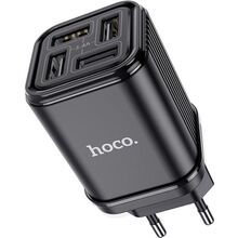 დენის გადამყვანი HOCO WALL CHARGER C84A RESOLUTE CHARGER 4-POORT USB(EU) BLACK (6931474730114)iMart.ge