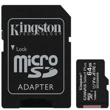 მეხსიერების ბარათი KINGSTON 64GB MICROSDXC C10 UHS-I R100MB/siMart.ge