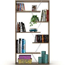 წიგნის თარო COMFORT ROOM TARS BOOKCASE (WALNUT-CHROMIUM) RF160302 (84*15*24 CM)iMart.ge