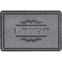 ფეხსაგები HAMAT BV CURLY PRINT GREY WELCOME DOUBLE BORDER 40x60 სმiMart.ge