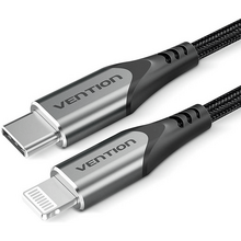 USB კაბელი VENTION TACHH USB 2.0 C TO LIGHTNING CABLE 2 M GRAY ALUMINUM ALLOY TYPEiMart.ge