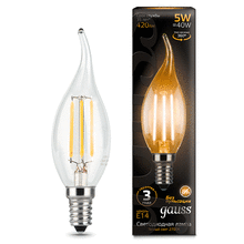 LED ნათურა GAUSS 104801105 FILAMENT CANDLE (E14, 5W, 2700K)iMart.ge