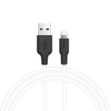 კაბელი IOS/ HOCO X21 SILICONE LIGHTNING CHARGING CABLE BLACK/WHITE 6957531071365iMart.ge