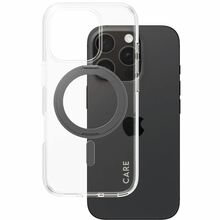 მობილური ტელეფონის ქეისი CARE BY PANZERGLASS IPHONE 16 PRO FEATURE CASE TRANSPARENT W. BLACK KICKSTAND & MAGSAFEiMart.ge