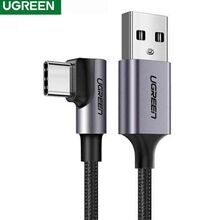 USB კაბელი UGREEN US284 (60782) USB2.0 A Male to USB-C Cable (90°Angle) BLACK 1.5MiMart.ge