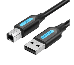 USB კაბელი VENTION COQBI USB 2.0 A MALE TO B MALE CABLE 3M BLACKiMart.ge