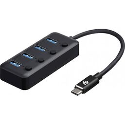 USB ჰაბი 2E ADAPTER USB-C TO 4 x USB3.0 A HUB WITH SWITCH, 0.25 M 2E-W1406iMart.ge
