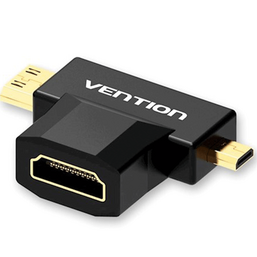 ადაპტერი VENTION AGDB0 MINI HDMI+MICRO HDMI to HDMI BLACKiMart.ge