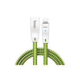 კაბელი HOCO U11 Zinc Alloy Reflective Knitted Lightning Charging Cable 1.2m - grass greeniMart.ge