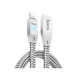 კაბელი HOCO U11 Zinc Alloy Reflective Knitted Lightning Charging Cable 1.2m - silveriMart.ge
