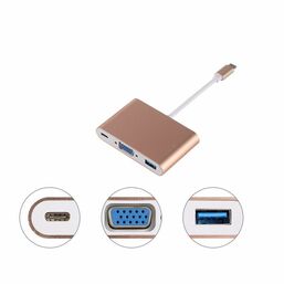 ადაპტერი USB Type-C to VGA+USB 3.1+USB 3.0iMart.ge