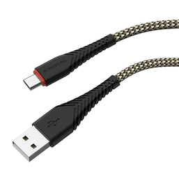 USB კაბელი BOROFONE BX25 POWRFUL CHARGING DATA CABLE FOR MICRO BLACKiMart.ge