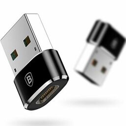 ადაპტერი BASEUS EXQUISITE USB MALE TO TYPE-C FEMALE ADAPTER CONVERTER CATJQ-A01 BLACKiMart.ge