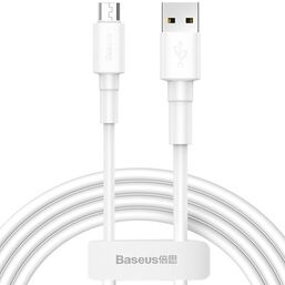 კაბელი BASEUS MINI WHITE CABLE MICRO USB 2.4A 1M CAMSWiMart.ge