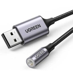 აუდიო ადაპტერი UGREEN CM477 (30757) AUDIO ADAPTER USB TO MINI JACK 3.5mm AUX GRAYiMart.ge