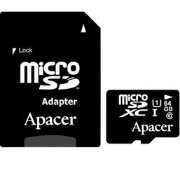 მეხსიერების ბარათი APACER AP64GMCSX10U1-R MICROSDXC UHS-I CLASS 10 64GBiMart.ge
