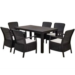 პლასტმასის მაგიდა და 6 სკამი ORLANDO SET-BiMart.ge