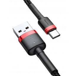 USB კაბელი BASEUS KEVLAR CABLE TYPE-C 3A 1M CATKLF-B91 BLACK/REDiMart.ge