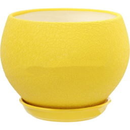 კერამიკული ქოთანი სადგამით აბრეშუმი ყვითელი 9.0 ლიტრიiMart.ge