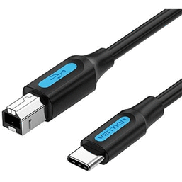 USB კაბელი VENTION CQUBG USB 2.0 C MALE TO B MALE 2A CABLE 1.5M BLACKiMart.ge