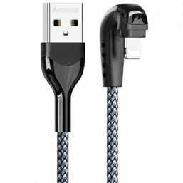 USB კაბელი REMAX RC-177I HEYMANBA II ZINC ALLOY BRAIDED GAMING DATA CABLE (180° ELBOW) USB TO LIGHTING 1M 6954851203070iMart.ge