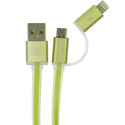USB კაბელი REMAX 2 IN 1 CABLE AURORA RC-020T GREENiMart.ge