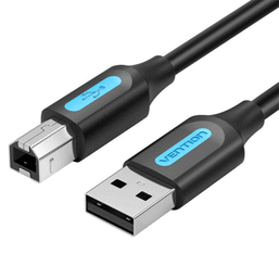 USB კაბელი VENTION COQBI USB 2.0 A MALE TO B MALE CABLE 3M BLACKiMart.ge