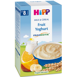 HiPP რძიანი ფაფა ხილითა და იოგურტით (8 თვიდან, 250 GR)iMart.ge