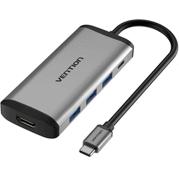 USB ჰაბი VENTION CNBHB TYPE-C TO HDMI/USB3.0*3/PD CONVERTER 0.15M GRAYiMart.ge