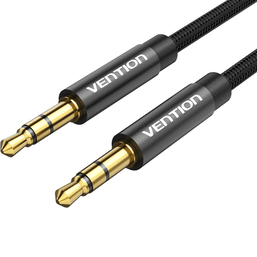 AUX კაბელი VENTION BAGBI AUX AUDIO CABLE 3.5MM MALE TO MALE FABRIC BRAIDED 3MiMart.ge