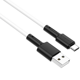 USB კაბელი BOROFONE BX31 SOFT SILICONE CHARGING DATA CABLE FOR TYPE-C WHITEiMart.ge