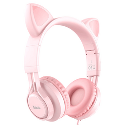 ყურსასმენი HOCO W36 CAT EAR HEADPHONES WITH MIC PINKiMart.ge