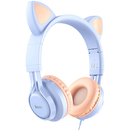 ყურსასმენი HOCO W36 CAT EAR HEADPHONES WITH MIC DREAM BLUEiMart.ge