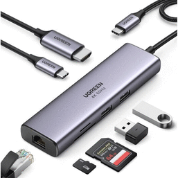 USB-C ჰაბი UGREEN CM512 (60515) TYPE-C USB-C MULTIFUNCTIONAL ADAPTERiMart.ge
