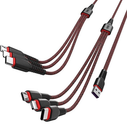 USB კაბელი REMAX SHARE SERIES 6 IN 1 CHARGING CABLE RC-153 BLACK-REDiMart.ge
