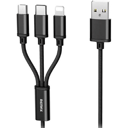 USB კაბელი REMAX GITION SERIES 3 IN 1 CHARGING CABLE RC-131TH BLACKiMart.ge