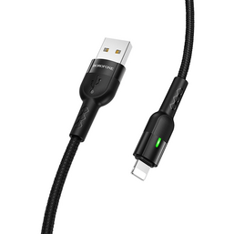 USB კაბელი BOROFONE BU17 STARLIGHT SMART POWER OFF CHARGING DATA CABLE FOR LIGHTNINGiMart.ge