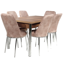 გასაშლელი მაგიდა და 6 სკამი BAROK+ROZA 3 (130*80 სმ)iMart.ge