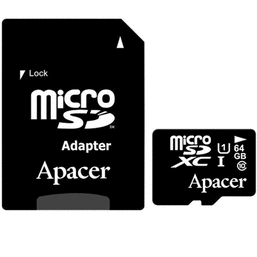 მეხსიერების ბარათი APACER AP64GMCSX10U1-R MICROSDXC UHS-I CLASS 10 64GBiMart.ge
