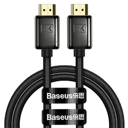 HDMI კაბელი BASEUS HIGH DEFINITION SERIES HDMI 8K TO HDMI 8K ADAPTER CABLE 2M WKGQ000101 BLACKiMart.ge