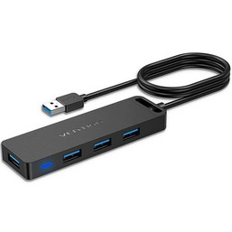 USB ადაპტერი VENTION CHLBD 4-PORT USB 3.0 HUB WITH POWER SUPPLY 0.5M BLACKiMart.ge