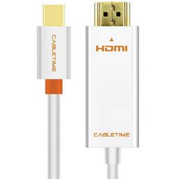 კაბელი CABLETIME CT-AV588-03G-W1 MINI DP TO HDMI (HD 1920*1080p/60HZ) WHITEiMart.ge