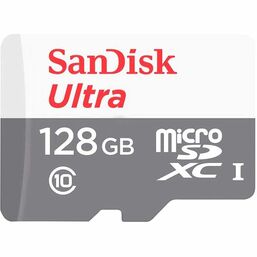 მეხსიერების ბარათი (ჩიპი) SANDISK FLASH CARD/ULTRA LITE MICROSDXC 128GB 100MB/s SDSQUNR-128G-GN6MN WHITE/GRAYiMart.ge