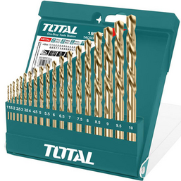 ბურღის პირების ნაკრები TOTAL HSS Twist Drill Bits Set (19 ცალი)iMart.ge
