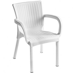 პლასტმასის სკამი COMFORT ORKIDE RATTAN WHITE (60X60X82 სმ)iMart.ge